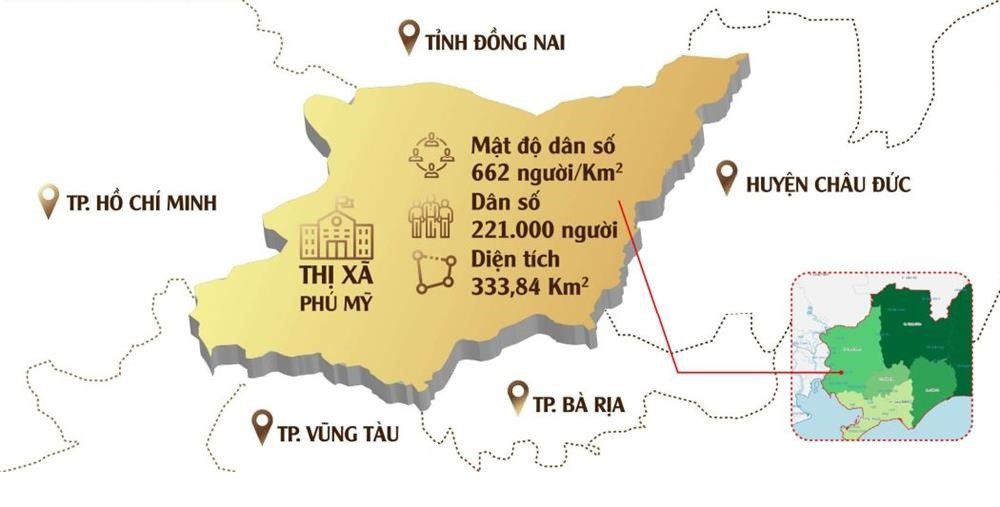 Quy mô thị xã Phú Mỹ tỉnh Bà Rịa Vũng Tàu